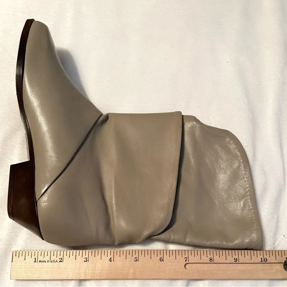 Vintage 70s DEXTER Leather Gray Short Heeled Boots Women’s 6.5 USA New